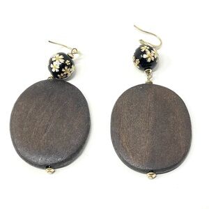 New Anthropologie Wood Bead Drop Earrings